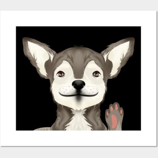 Cute chihuahua dog waving hand Posters and Art